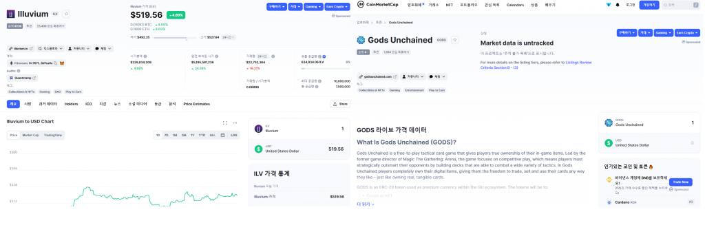 신규 코인 일루비움 갓즈언체인드